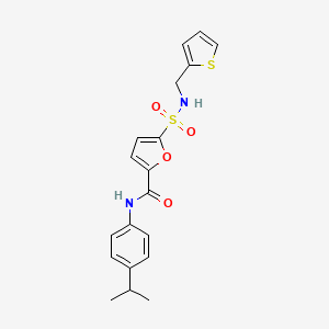 molecular formula C19H20N2O4S2 B2498434 N-(4-isopropylphenyl)-5-(N-(thiophen-2-ylmethyl)sulfamoyl)furan-2-carboxamide CAS No. 1170201-51-0