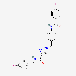 molecular formula C25H20F2N4O2 B2498449 1-(4-(4-fluorobenzamido)benzyl)-N-(4-fluorobenzyl)-1H-imidazole-4-carboxamide CAS No. 1251561-83-7