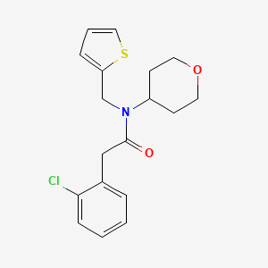 molecular formula C18H20ClNO2S B2498457 2-(2-chlorophenyl)-N-(tetrahydro-2H-pyran-4-yl)-N-(thiophen-2-ylmethyl)acetamide CAS No. 1797069-24-9