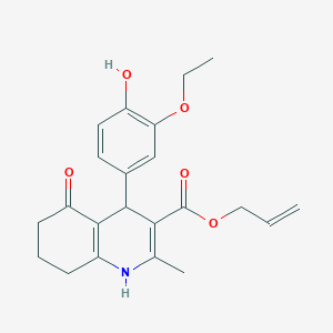 molecular formula C22H25NO5 B249846 Allyl 4-(3-ethoxy-4-hydroxyphenyl)-2-methyl-5-oxo-1,4,5,6,7,8-hexahydro-3-quinolinecarboxylate 