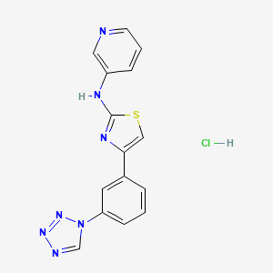 molecular formula C15H12ClN7S B2498464 4-(3-(1H-tetrazol-1-yl)phenyl)-N-(pyridin-3-yl)thiazol-2-amine hydrochloride CAS No. 2034576-96-8