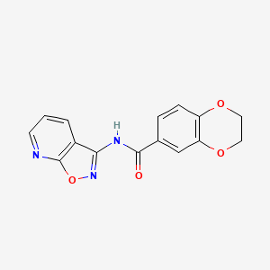 molecular formula C15H11N3O4 B2498466 N-(isoxazolo[5,4-b]pyridin-3-yl)-2,3-dihydrobenzo[b][1,4]dioxine-6-carboxamide CAS No. 1020979-15-0