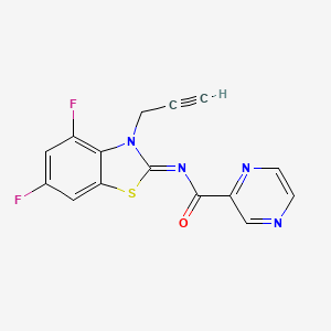 (E)-N-(4,6-difluoro-3-(prop-2-yn-1-yl)benzo[d]thiazol-2(3H)-ylidene)pyrazine-2-carboxamide