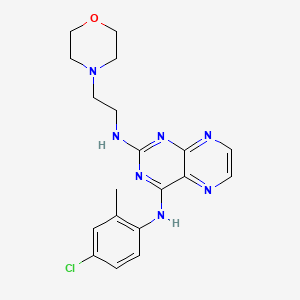 molecular formula C19H22ClN7O B2498477 N4-(4-chloro-2-methylphenyl)-N2-(2-morpholinoethyl)pteridine-2,4-diamine CAS No. 946218-35-5