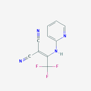 molecular formula C10H5F3N4 B2498479 2-(2,2,2-Trifluoro-1-(pyridin-2-ylamino)ethylidene)malononitrile CAS No. 446838-49-9