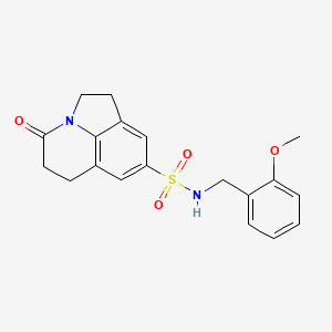 molecular formula C19H20N2O4S B2498482 N-(2-methoxybenzyl)-4-oxo-1,2,5,6-tetrahydro-4H-pyrrolo[3,2,1-ij]quinoline-8-sulfonamide CAS No. 898419-78-8