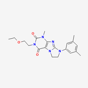 molecular formula C20H25N5O3 B2498483 6-(3,5-Dimethylphenyl)-2-(2-ethoxyethyl)-4-methyl-7,8-dihydropurino[7,8-a]imidazole-1,3-dione CAS No. 872843-40-8