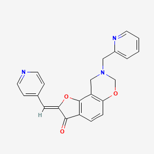 molecular formula C22H17N3O3 B2498485 (Z)-8-(pyridin-2-ylmethyl)-2-(pyridin-4-ylmethylene)-8,9-dihydro-2H-benzofuro[7,6-e][1,3]oxazin-3(7H)-one CAS No. 929857-29-4