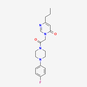 molecular formula C19H23FN4O2 B2498486 3-(2-(4-(4-fluorophenyl)piperazin-1-yl)-2-oxoethyl)-6-propylpyrimidin-4(3H)-one CAS No. 1209084-67-2