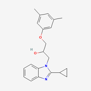 molecular formula C21H24N2O2 B2498487 1-(2-cyclopropyl-1H-benzimidazol-1-yl)-3-(3,5-dimethylphenoxy)propan-2-ol CAS No. 1018146-53-6