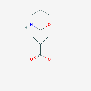 molecular formula C12H21NO3 B2498490 Tert-butyl 5-oxa-9-azaspiro[3.5]nonane-2-carboxylate CAS No. 2248388-61-4