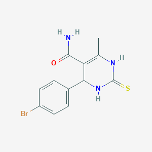 molecular formula C12H12BrN3OS B2498492 4-(4-溴苯基)-6-甲基-2-硫代-1,2,3,4-四氢嘧啶-5-甲酰胺 CAS No. 867041-67-6