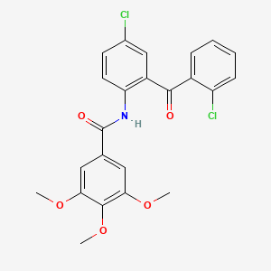 molecular formula C23H19Cl2NO5 B2498497 N-[4-chloro-2-(2-chlorobenzoyl)phenyl]-3,4,5-trimethoxybenzamide CAS No. 289628-93-9