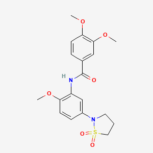 molecular formula C19H22N2O6S B2498502 N-(5-(1,1-二氧代异噻唑啉-2-基)-2-甲氧基苯基)-3,4-二甲氧基苯甲酰胺 CAS No. 946261-58-1