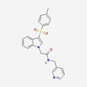 N-(pyridin-3-ylmethyl)-2-(3-tosyl-1H-indol-1-yl)acetamide