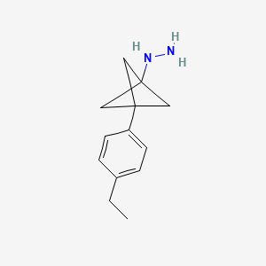 molecular formula C13H18N2 B2498512 [3-(4-Ethylphenyl)-1-bicyclo[1.1.1]pentanyl]hydrazine CAS No. 2287322-39-6
