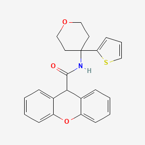 N-(4-(thiophen-2-yl)tetrahydro-2H-pyran-4-yl)-9H-xanthene-9-carboxamide