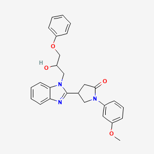 molecular formula C27H27N3O4 B2498520 4-[1-(2-hydroxy-3-phenoxypropyl)-1H-benzimidazol-2-yl]-1-(3-methoxyphenyl)pyrrolidin-2-one CAS No. 1018125-70-6