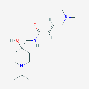 (E)-4-(Dimethylamino)-N-[(4-hydroxy-1-propan-2-ylpiperidin-4-yl)methyl]but-2-enamide