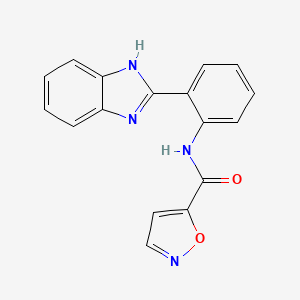 molecular formula C17H12N4O2 B2498535 N-(2-(1H-benzo[d]imidazol-2-yl)phenyl)isoxazole-5-carboxamide CAS No. 941868-93-5