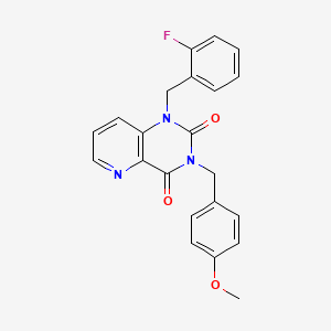 molecular formula C22H18FN3O3 B2498539 1-(2-氟苄基)-3-(4-甲氧基苄基)吡啶并[3,2-d]嘧啶-2,4(1H,3H)-二酮 CAS No. 921840-39-3