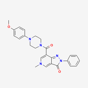 molecular formula C25H25N5O3 B2498543 7-(4-(4-methoxyphenyl)piperazine-1-carbonyl)-5-methyl-2-phenyl-2H-pyrazolo[4,3-c]pyridin-3(5H)-one CAS No. 921507-31-5