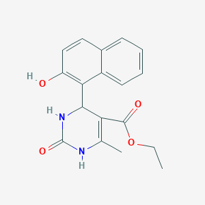 molecular formula C18H18N2O4 B2498547 Ethyl 4-(2-hydroxynaphthalen-1-yl)-6-methyl-2-oxo-1,2,3,4-tetrahydropyrimidine-5-carboxylate CAS No. 321686-49-1