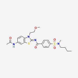 molecular formula C24H30N4O5S2 B2498549 N-[6-acetamido-3-(2-methoxyethyl)-1,3-benzothiazol-2-ylidene]-4-[butyl(methyl)sulfamoyl]benzamide CAS No. 897616-20-5