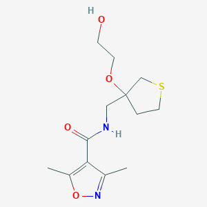 N-((3-(2-hydroxyethoxy)tetrahydrothiophen-3-yl)methyl)-3,5-dimethylisoxazole-4-carboxamide