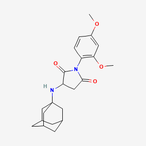 molecular formula C22H28N2O4 B2498571 3-(1-Adamantylamino)-1-(2,4-dimethoxyphenyl)-2,5-pyrrolidinedione CAS No. 1009230-65-2