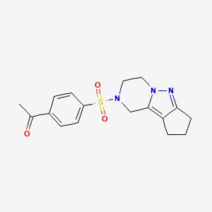 1-(4-((3,4,8,9-tetrahydro-1H-cyclopenta[3,4]pyrazolo[1,5-a]pyrazin-2(7H)-yl)sulfonyl)phenyl)ethanone