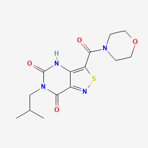 molecular formula C14H18N4O4S B2498586 6-isobutyl-3-(morpholinocarbonyl)isothiazolo[4,3-d]pyrimidine-5,7(4H,6H)-dione CAS No. 1251675-24-7