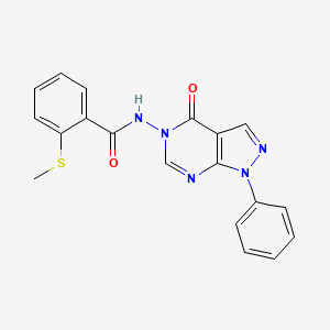 molecular formula C19H15N5O2S B2498590 2-(甲硫基)-N-(4-氧代-1-苯基-1H-嘧啶-5(4H)-基)苯甲酰胺 CAS No. 899736-92-6