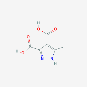 molecular formula C6H6N2O4 B2498598 5-methyl-1H-pyrazole-3,4-dicarboxylic acid CAS No. 91808-38-7