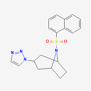 molecular formula C19H20N4O2S B2498599 8-(萘-1-磺酰)-3-(1H-1,2,3-三唑-1-基)-8-氮杂双环[3.2.1]辛烷 CAS No. 2177366-24-2
