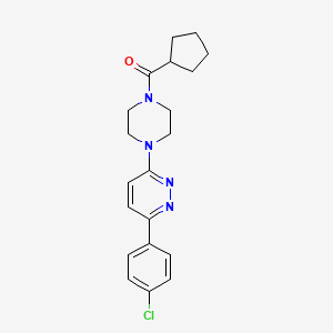 molecular formula C20H23ClN4O B2498602 (4-(6-(4-氯苯基)吡啶并[3,2-d]嘧啶-3-基)哌嗪-1-基)(环戊基)甲酮 CAS No. 1021130-97-1