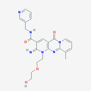 1-(2-(2-hydroxyethoxy)ethyl)-2-imino-10-methyl-5-oxo-N-(pyridin-3-ylmethyl)-2,5-dihydro-1H-dipyrido[1,2-a:2',3'-d]pyrimidine-3-carboxamide