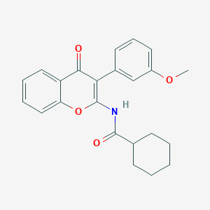 N-[3-(3-methoxyphenyl)-4-oxochromen-2-yl]cyclohexanecarboxamide