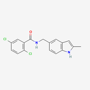 molecular formula C17H14Cl2N2O B2498617 2,5-二氯-N-[(2-甲基-1H-吲哚-5-基)甲基]苯甲酰胺 CAS No. 863001-84-7