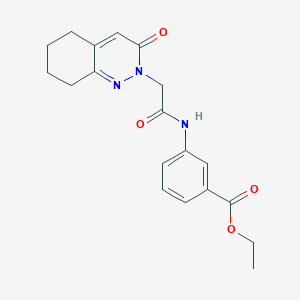 molecular formula C19H21N3O4 B2498619 乙酸-3-{[(3-氧代-5,6,7,8-四氢喹啉-2(3H)-基)乙酰]氨基}苯甲酸乙酯 CAS No. 932972-11-7