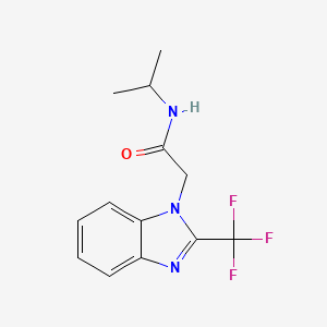 molecular formula C13H14F3N3O B2498628 N-isopropyl-2-[2-(trifluoromethyl)-1H-1,3-benzimidazol-1-yl]acetamide CAS No. 672950-88-8