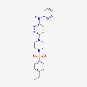 molecular formula C21H24N6O2S B2498630 6-(4-((4-ethylphenyl)sulfonyl)piperazin-1-yl)-N-(pyridin-2-yl)pyridazin-3-amine CAS No. 1020977-75-6