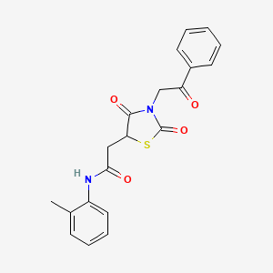 2-(2,4-dioxo-3-(2-oxo-2-phenylethyl)thiazolidin-5-yl)-N-(o-tolyl)acetamide