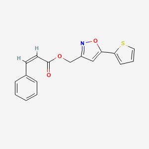 molecular formula C17H13NO3S B2498635 (Z)-(5-(thiophen-2-yl)isoxazol-3-yl)methyl 3-phenylacrylate CAS No. 946346-98-1