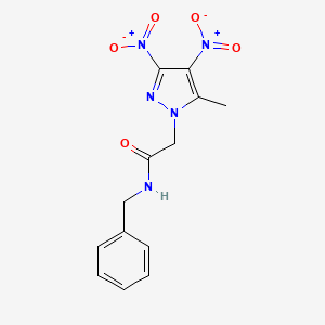 molecular formula C13H13N5O5 B2498636 N-benzyl-2-(5-methyl-3,4-dinitropyrazol-1-yl)acetamide CAS No. 353455-14-8