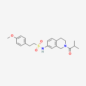molecular formula C22H28N2O4S B2498638 N-(2-isobutyryl-1,2,3,4-tetrahydroisoquinolin-7-yl)-2-(4-methoxyphenyl)ethanesulfonamide CAS No. 955722-33-5