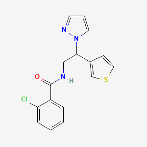 N-(2-(1H-pyrazol-1-yl)-2-(thiophen-3-yl)ethyl)-2-chlorobenzamide