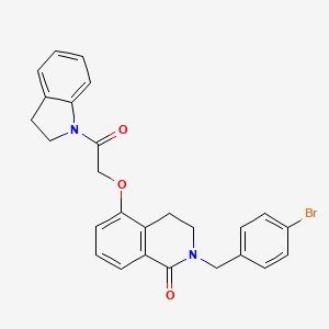 molecular formula C26H23BrN2O3 B2498643 2-(4-bromobenzyl)-5-(2-(indolin-1-yl)-2-oxoethoxy)-3,4-dihydroisoquinolin-1(2H)-one CAS No. 850904-26-6