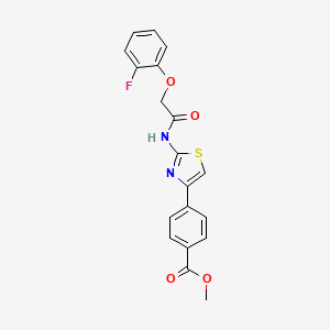 molecular formula C19H15FN2O4S B2498645 甲基 4-(2-(2-(2-氟苯氧基)乙酰氨基)噻唑-4-基)苯甲酸酯 CAS No. 1170022-88-4