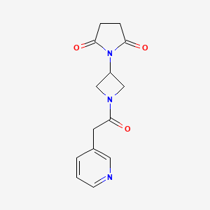 molecular formula C14H15N3O3 B2498646 1-(1-(2-(Pyridin-3-yl)acetyl)azetidin-3-yl)pyrrolidine-2,5-dione CAS No. 1904236-16-3